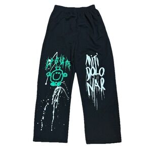 ZSIIBO  Black Graphic Sweatpants Streetwear Skater See Pics for Sizing EUC‎